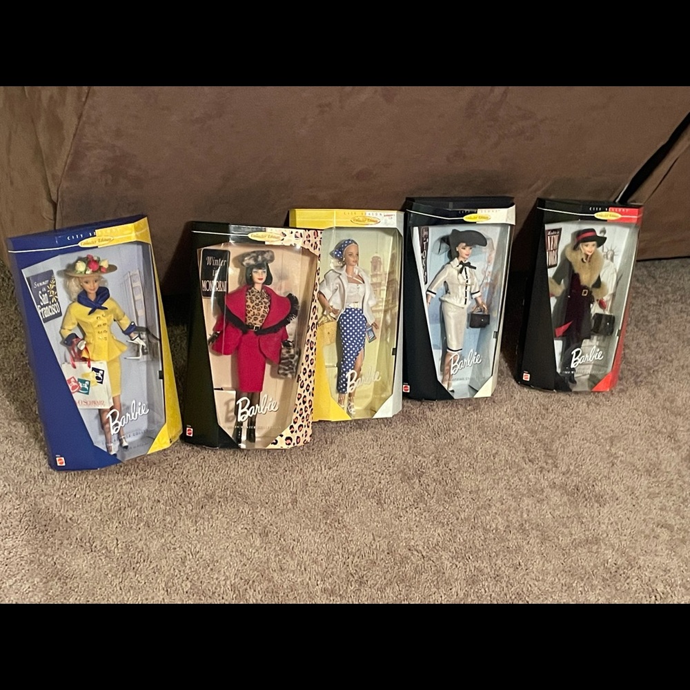 New In Boxes City Seasons Set of 5 Barbie Dolls RARE from 97, 98, 99